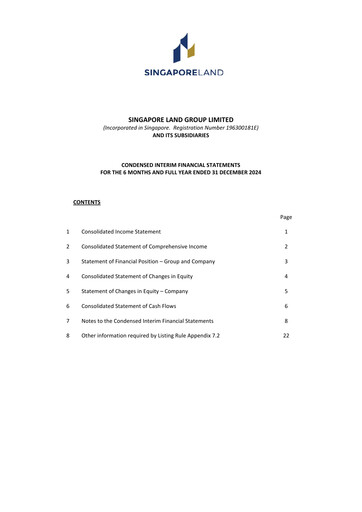 Thumbnail Singapore Land Financial Statement 2024
