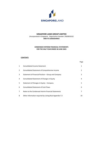 Thumbnail Singapore Land Half-year Report 2025-h1