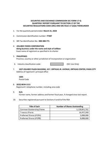Thumbnail Jollibee Quarterly Report 2024-q1