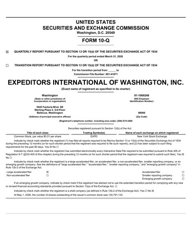 Vorschaubild Expeditors International Quartalsbericht 2026-q1