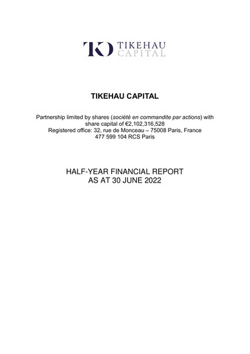 Thumbnail Tikehau Capital
 Financial Report 2022-h1
