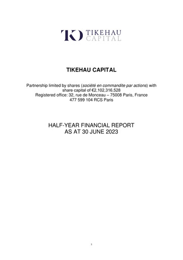 Thumbnail Tikehau Capital
 Financial Report 2023-h1