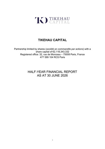 Thumbnail Tikehau Capital
 Financial Report 2026-h1