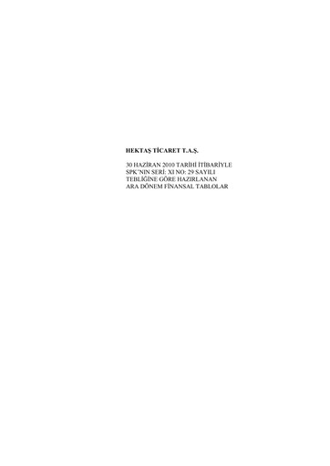 Thumbnail Hektaş
 Financial Statement 2010-h1
