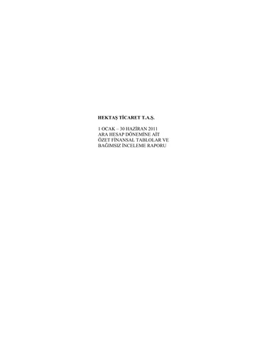 Thumbnail Hektaş
 Financial Statement 2011-h1
