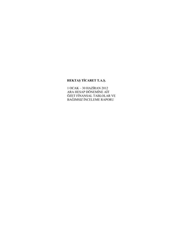 Thumbnail Hektaş
 Financial Statement 2012-h1