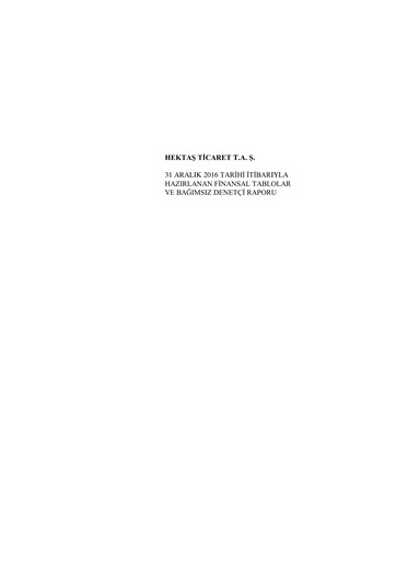 Thumbnail Hektaş
 Financial Statement 2016