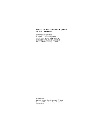 Thumbnail Hektaş
 Financial Statement 2018