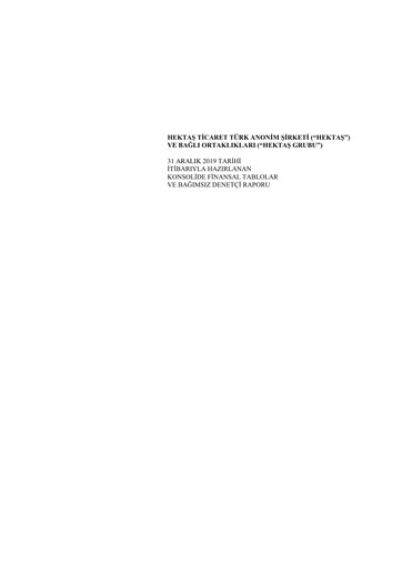 Thumbnail Hektaş
 Financial Statement 2019