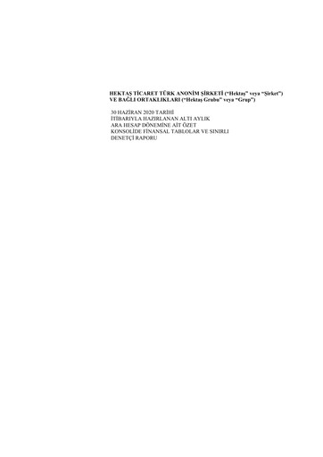 Thumbnail Hektaş
 Financial Statement 2020-h1