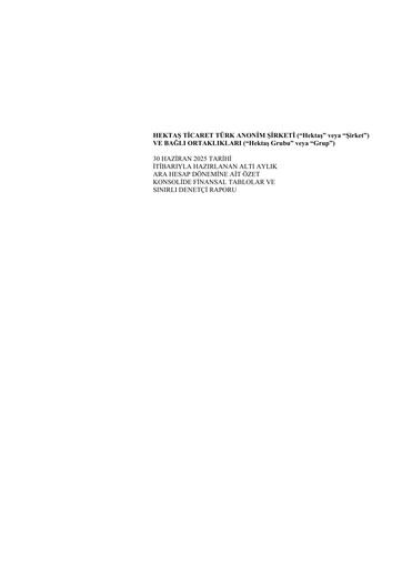 Thumbnail Hektaş
 Financial Statement 2025-h1