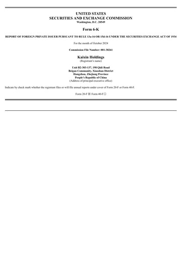 Thumbnail Kaixin Holdings Half-year Report 2024-h1