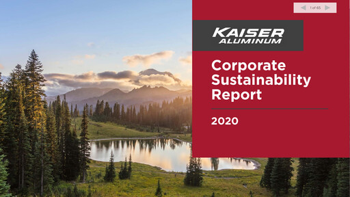Thumbnail Kaiser Aluminum
 Sustainability Report 2020