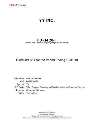 Thumbnail JOYY Annual Report 2013