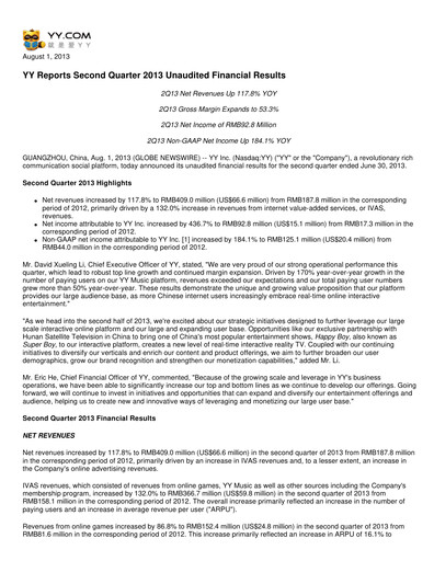 Thumbnail JOYY Quarterly Report 2013-q2