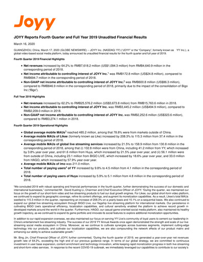 Thumbnail JOYY Quarterly Report 2019-q4