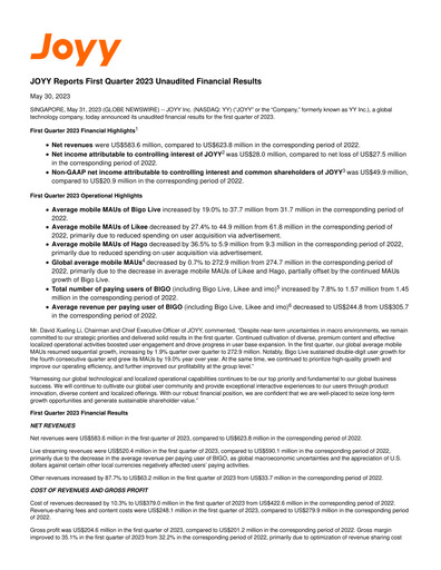 Thumbnail JOYY Quarterly Report 2023-q1