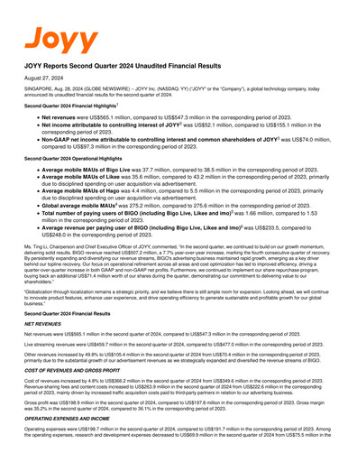 Thumbnail JOYY Quarterly Report 2024-q2