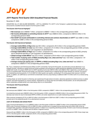 Thumbnail JOYY Quarterly Report 2024-q3