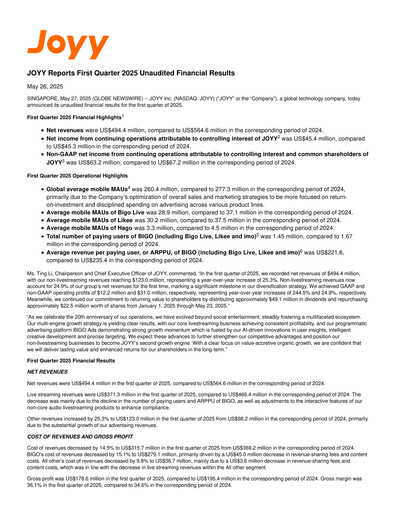 Thumbnail JOYY Quarterly Report 2025-q1