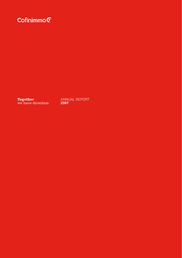 Thumbnail Cofinimmo Annual Report 2007