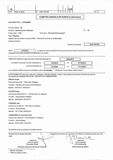 Thumbnail Cofinimmo Financial Statement 2010