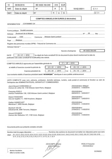 Thumbnail Cofinimmo Financial Statement 2015