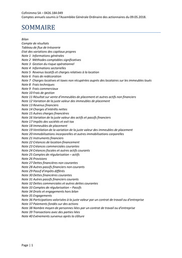 Thumbnail Cofinimmo Financial Statement 2017