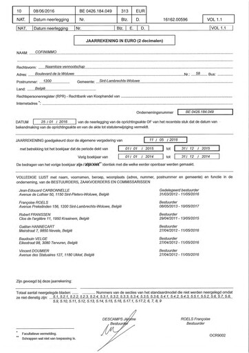 Thumbnail Cofinimmo Financial Statement 2015