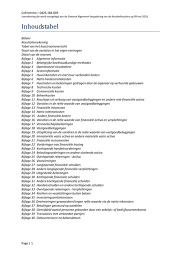 Thumbnail Cofinimmo Financial Statement 2017