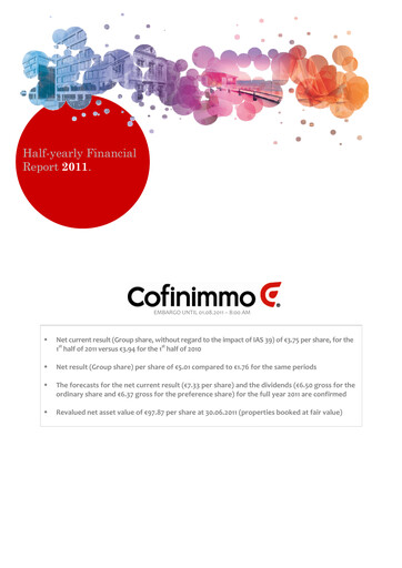 Thumbnail Cofinimmo Half-year Report 2011-h1