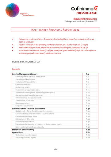 Thumbnail Cofinimmo Half-year Report 2012-h1
