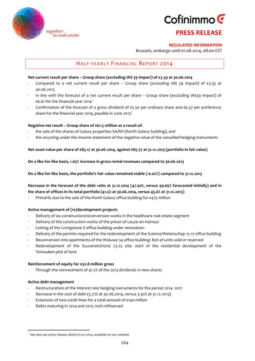 Thumbnail Cofinimmo Half-year Report 2014-h1