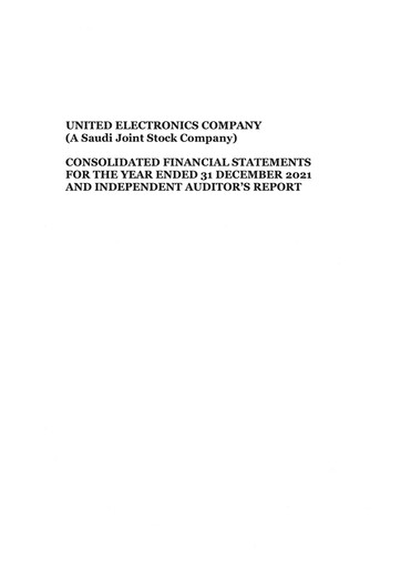 Thumbnail United Electronics Company (eXtra Saudi) Financial Statement 2021