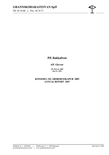 Thumbnail Bakkafrost
 Annual Report 2005