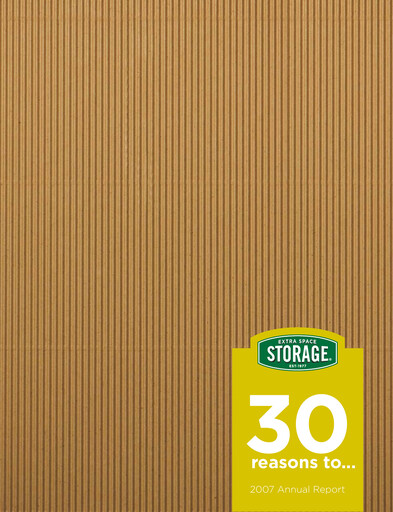 Thumbnail Extra Space Storage
 Annual Report 2007