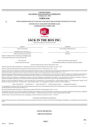 Thumbnail Jack in the Box
 Annual Report 2018