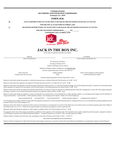 Thumbnail Jack in the Box
 Annual Report 2022