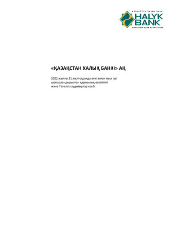 Thumbnail JSC Halyk Bank Financial Statement 2022