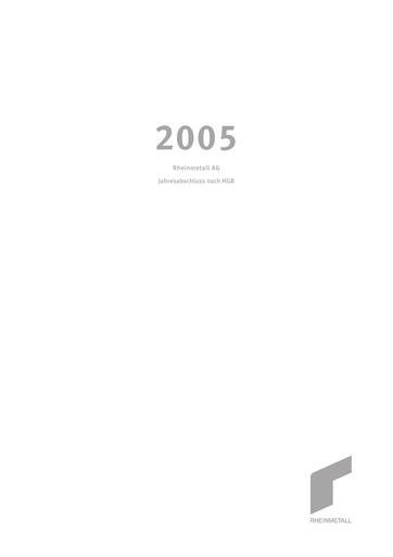 Thumbnail Rheinmetall
 Financial Statement 2005