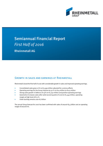 Thumbnail Rheinmetall
 Half-year Report 2016-h1