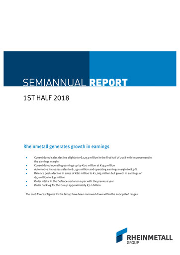 Thumbnail Rheinmetall
 Half-year Report 2018-h1