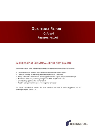 Thumbnail Rheinmetall
 Quarterly Report 2016-q1