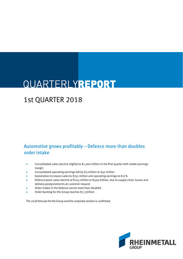 Thumbnail Rheinmetall
 Quarterly Report 2018-q1