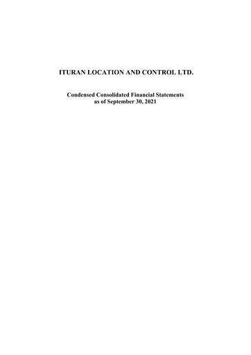 Vorschaubild Ituran Finanzmitteilung 2021-9m