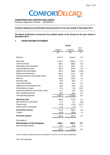 Thumbnail ComfortDelGro Financial Statement 2013
