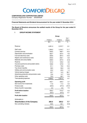 Thumbnail ComfortDelGro Financial Statement 2014