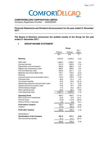 Thumbnail ComfortDelGro Financial Statement 2017