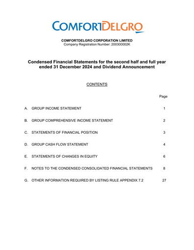 Thumbnail ComfortDelGro Financial Statement 2024
