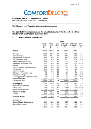 Thumbnail ComfortDelGro Quarterly Report 2015-q3